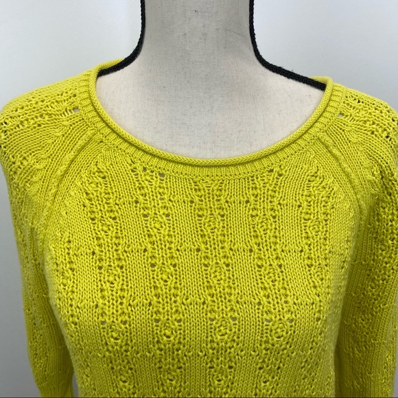 Anthropologie Sparrow Neon Yellow Sweater - Picture 5 of 10